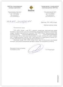 Изображение документа Билайн